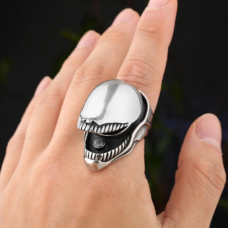 Biker 316L Stainless Steel 2023 New AVP Alien Predator Punk Ring For Man Women Animal Movie Design For Boyfriend Gift