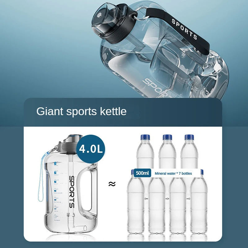 1700ML/2500ML/3800ML Fitness Cup Bpa Free Drinking Bottle Large Capacity Portable PC Sports Water Bottle With Straw