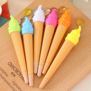 1 Pcs Stationery Cute Kawaii Sweet Ice Cream Rhinestone Lovely Gel Pen Office School Supply Styling Gift creative pretty