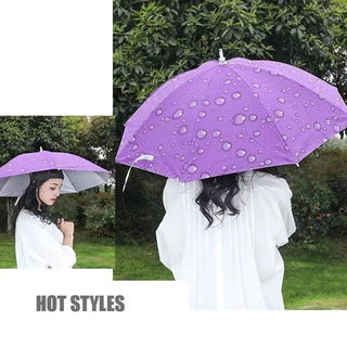 Outdoor Head Umbrella Hat Fishing Umbrella Caps Anti-Rain Foldable Travel Hiking Beach Fishing Umbrellas Hat Rain Gear Parasol