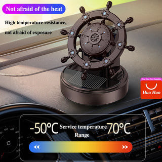 Car Air Freshener Solar Retro Ship Rudder Rotating Decoration Auto Flavoring Supplies Interior Accessories Car Perfume Diffuser