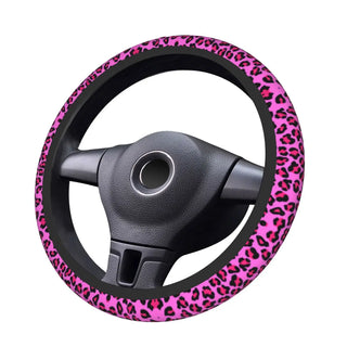 Leopard Cheetah Seamless Steering Wheel Cover Animal Skin Print Spots Steering Wheel Protector Universal 37-38cm Car Accessories