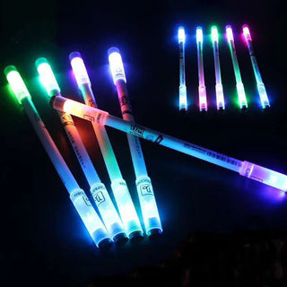 LED Flash Gel Pen With Light Students Fashion 0.5mm Gaming Spinning Pen Ballpoint with Battery Kids Christmas Gift Cool Rotating