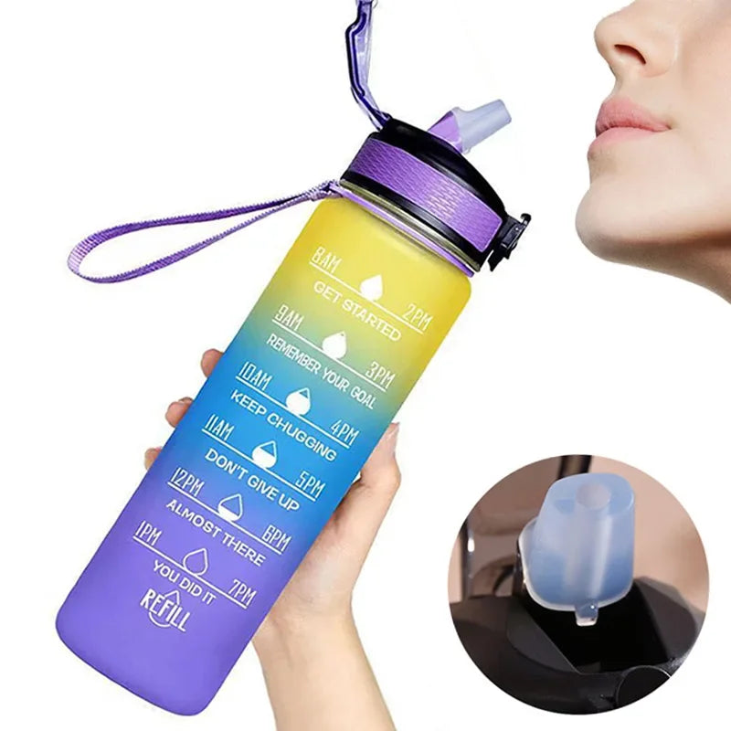 1 Liter Water Bottle Motivational Sport Water Bottle Leakproof Drinking Bottles Outdoor Travel Gym Fitness Jugs For Kitchen