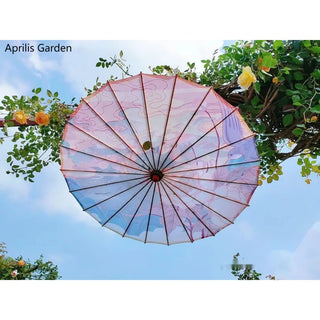 Silk Cloth Women Umbrella Japanese Cherry Blossoms Ancient Dance Umbrella Decorative Umbrella Chinese Style Oil Paper Umbrella