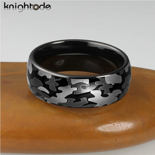 6mm 8mm Camouflage Tungsten Carbide Rings Men Women Personality Rings Fashion Jewelry Dome Polished