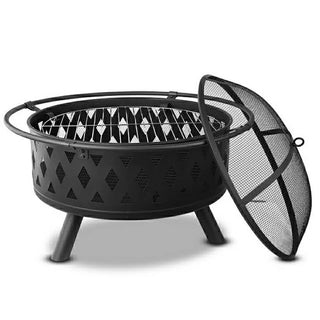 Fire Pit Outdoor Wood Burning Fire Pits Heating Large Steel BBQ Grill Firepit Bowl Heater Portable Brazier Outdoor Grill Stove