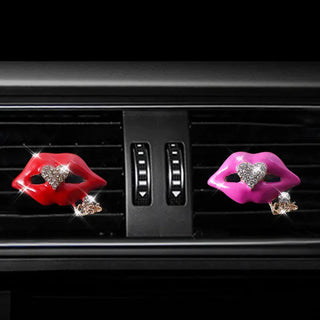 2/1pcs Car Air Outlet Aromatherapy Perfume Clip Diamond Red Lips Lipstick Clips Perfume Air Freshener Auto Interior Accessories