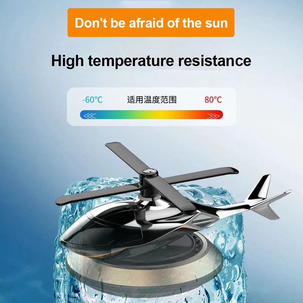 Solar Power Helicopter Air Freshener Car Dashboard Airjet Fragrance Creative Solar Energy Airplane Diffuser Alloy Plane Aroma