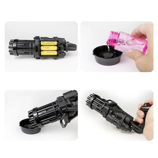 10 Hole Electric Gatling Bubble Machine Automatic Blower Soap Water Maker Gun for Children Summer Beach Outdoor Kids Toys