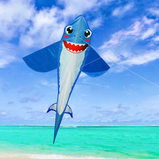 Large Soft Kite Shark Shaped Kite Nylon Kite Line Animated Kites Flying Inflatable Drag kite Flying Toys For Kids Outdoor Toys