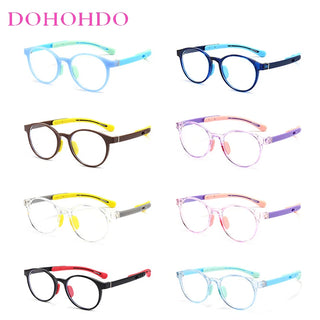 DOHOHDO Flexible TR90 Kids Eyeglass Frames For Boy Girl Anti Blue Light Eye Glasses Child Spectacle 0 Diopter Optic Prescription