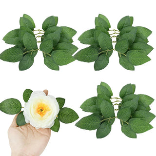 30Pcs Silk Rose Leaf Artificial Flowes Leaves Green Fake Plant For Home Wedding Birthday Party Decor DIY Wreaths Crafts Gift Box