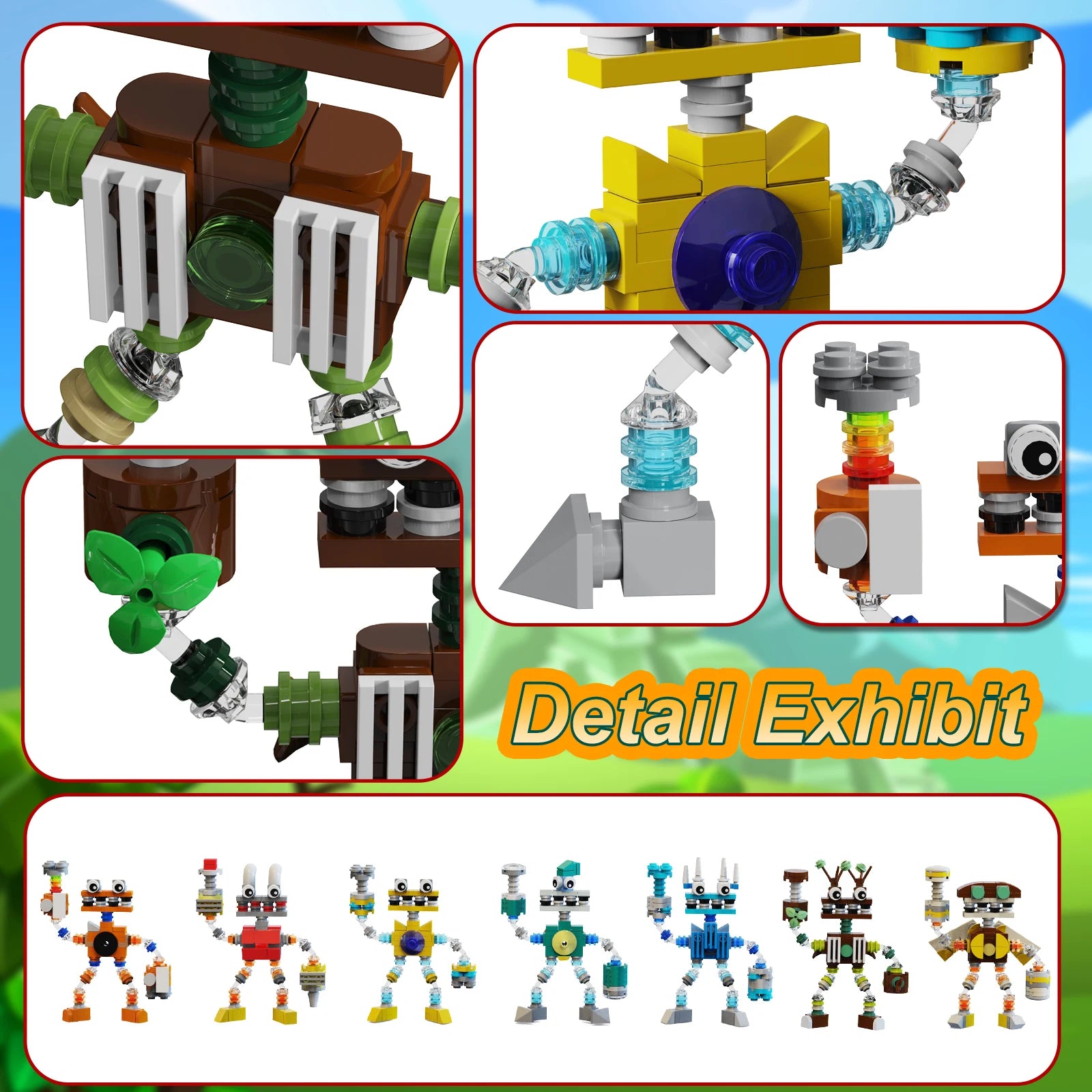 BuildMoc My Singing Music Chorus Wubbox Robot Figures Building Blocks Set Cute Song Monsters Bricks Toys Children Birthday Gifts