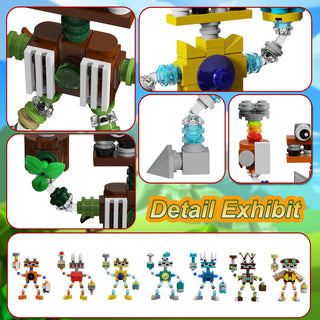 BuildMoc My Singing Music Chorus Wubbox Robot Figures Building Blocks Set Cute Song Monsters Bricks Toys Children Birthday Gifts