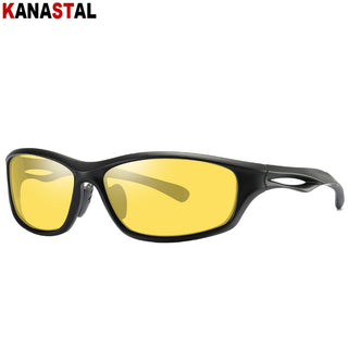 Men Polarized Sunglasses UV400 Sports Night Vision Sun Glasses TR90 Square Frame Motorcycle Outdoors Travel Women Visor Eyewear