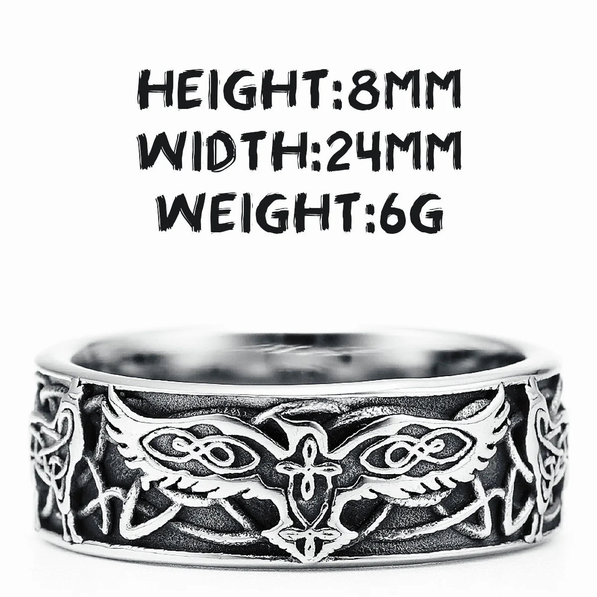 Phoenix Totem Ring 316L Stainless Steel Men Auspicious Rings Trendy for Biker Male Friend Jewelry Creative Gift