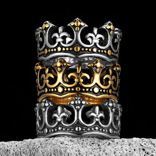 Aesthetic Crown Men Rings Stainless Steel Women Jewelry Vintage Punk Rock Cool Stuff Fashion Couple Accessories