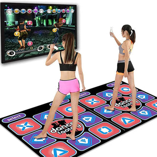 Double Dancing Mat Double User Wired Dance Mat Music Game Mat Non-Slip with 2 Remote Controller Multi-Function For PC TV