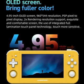 ANBERNIC RG505 RG503 Retro Handheld Game Console 4.95 Inch OLED Screen Support Bluetooth 5G Wifi 512G 70000Games 450PSP 480PS2