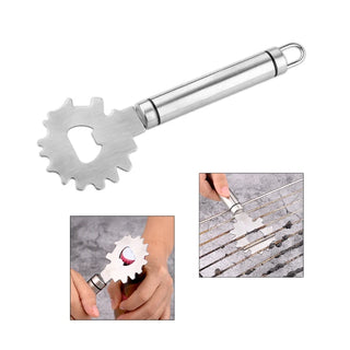 Stainless Steel BBQ Grill Scraper Grill Grate Gadget Cleaner for Barbeque Cleaning Camping Grill Accessories for Ideal