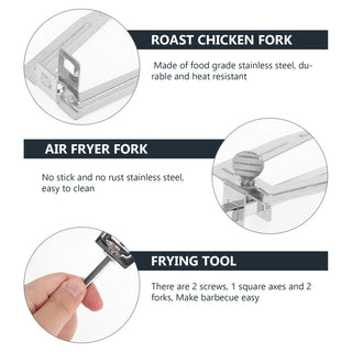 Kesyoo Air Fryer Fork Universal Grill Replacement Rotisserie Skewer Spit Barbeque Grilling Rack Meat Electric Motor