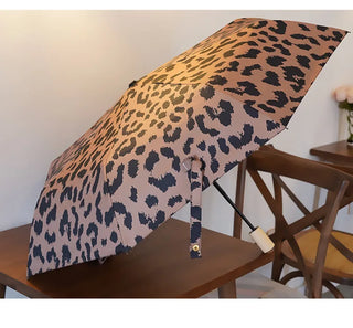 Leopard Umbrella Full Automatic New Fashion Cartoon Umbrella For Women Strong parapluie Resistant Au Vent