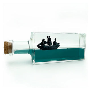 Cruise Ship Fluid Drift Bottle Creative Desktop One Piece Floating Boat Sea Ornaments Hourglass Home Decoration Birthday Gifts