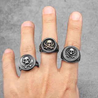 Punk Viking Pirate Sailor Skull Men Rings Stainless Steel Women Jewelry Gothic Rock Vintage Fashion Accessories Gift