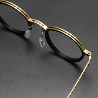 Men Fashion Small Frame Round Reading Glasses Alloy Magnifying Glasses Eye Prescription Clear Lens Anti Blue Light Glasses +0~+4