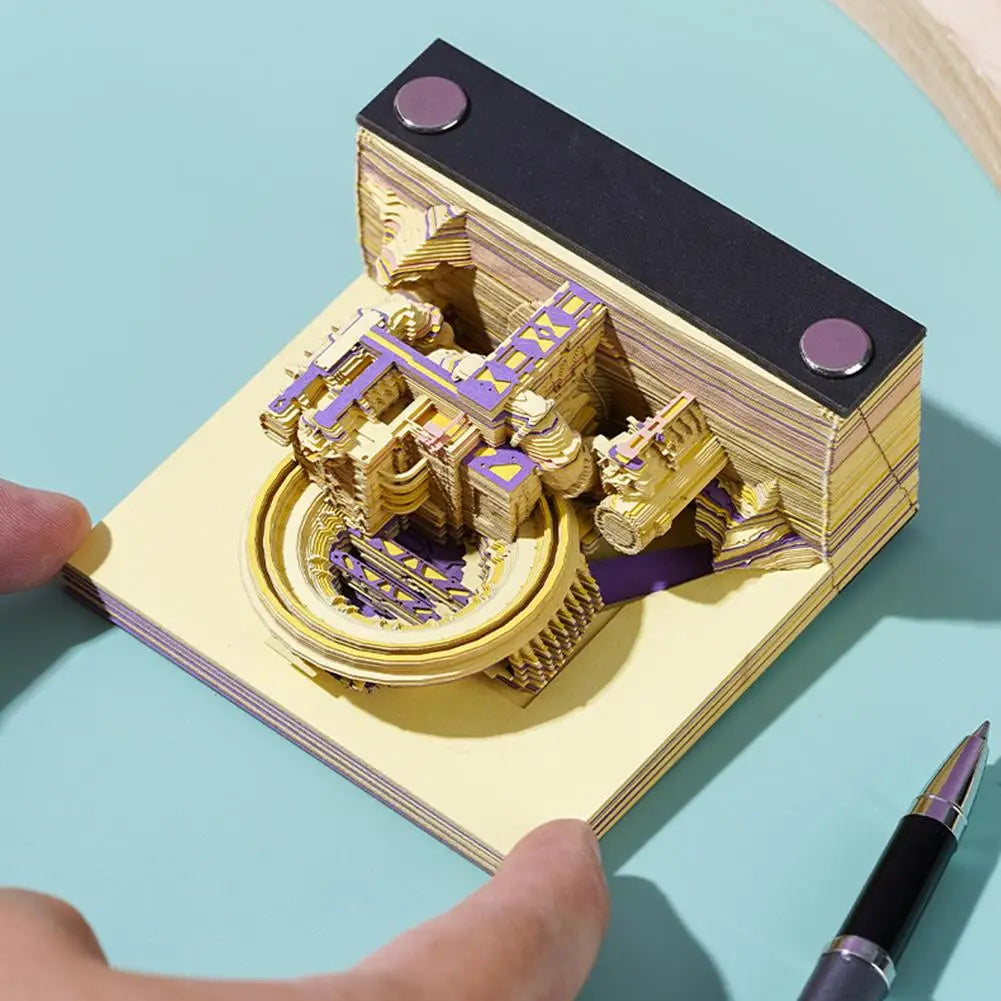 Beautiful Architectural Tile 3D Three-dimensional Paper Carving Craft Notepad Home Decoration Ornament Art Calendar Sticky Notes