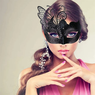 Butterfly Half Face Mask Plastic Metal Woman Party Props Halloween Cosplay Mask