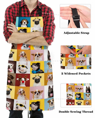 Bulldog Collie Animal Pet Dog Apron Waterproof Anti-Oil Sleeveless Useful Things for Kitchen Men Women Home Restaurant Work Wear