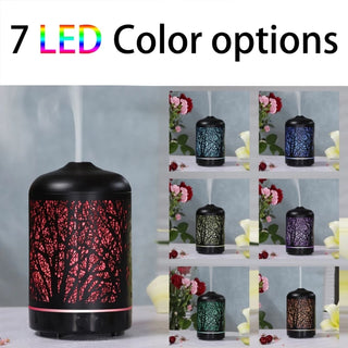 Aroma- Diffuser for Essential Oils Metal Vintage 100ml  Oils Diffusers 7 Colors Changing Light Ultrasonic