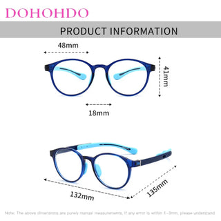 DOHOHDO Flexible TR90 Kids Eyeglass Frames For Boy Girl Anti Blue Light Eye Glasses Child Spectacle 0 Diopter Optic Prescription