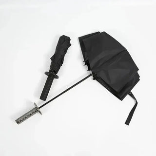 Anime Demon Slayer Katana Umbrella Sunny 3 Folding Parasol Kimetsu No Yaiba Tanjirou Samurai Sword Katana Handle Umbrella Gift