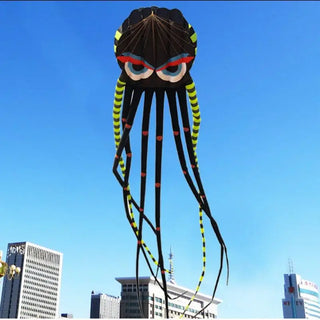 3D 8-meter Four-color Octopus Kite Large Animal Soft Kite Outdoor Inflatable Kite Adult Kite Easy To Fly Nylon Tear Resistant