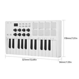 M-VAVE 25-Key MIDI Controller Keyboard Piano Mini Portable USB Keyboard & 8 RGB Backlit Pads 8 Knobs Music Keyboard Instruments