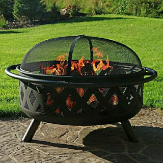 Fire Pit Outdoor Wood Burning Fire Pits Heating Large Steel BBQ Grill Firepit Bowl Heater Portable Brazier Outdoor Grill Stove