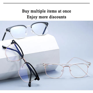 XJiea 2024 Photochromic Anti-blue Light Glasses Men Fashion Rectangle Semi Rimless Eyewear For Women Office Computer Goggle