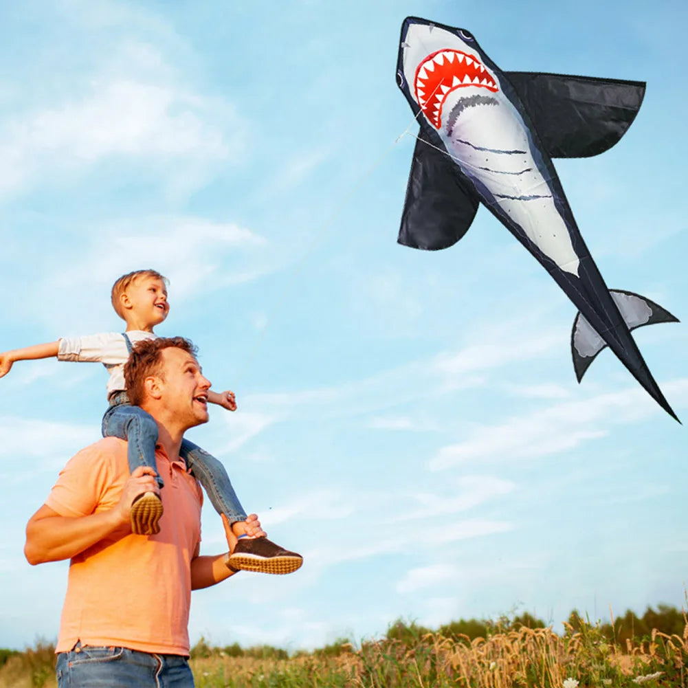 Large Soft Kite Shark Shaped Kite Nylon Kite Line Animated Kites Flying Inflatable Drag kite Flying Toys For Kids Outdoor Toys