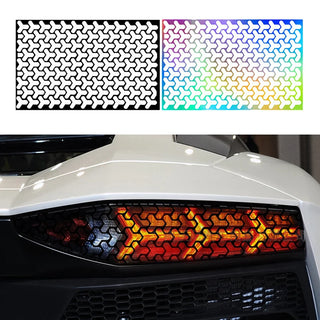 1Pcs Car Rear Tail Light Honeycomb Gaphic Stickers Hollow Auto Lamp Light Film Taillight Lamp Cover Shield 48*30cm