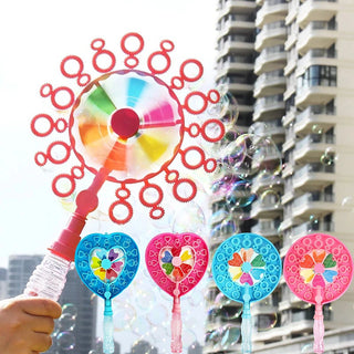 Bubble Blowing Wand Stick Machine Kids Handheld Windmill Manual Automatic Bubbles Water Gun Summer Outdoor Toys Children