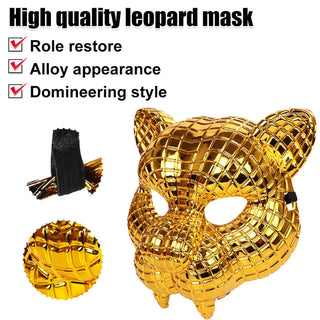 Golden Leopard Mask Halloween Carnival Mask Prom Party Props Adult Mask Animal Mask Party Costume Accessories