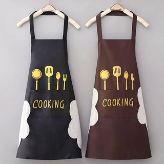 Hand-wiping Kitchen Cooking Apron Men Women Oil-proof Waist Overalls Apron Waterproof Household Coffee Wipe Adult Fashion