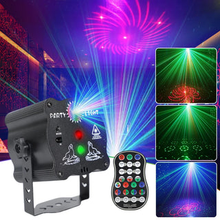 ALIEN Rechargeable Party DJ Disco Light Sound Activated RGB LED Strobe Stage Laser Projector for Dance Birthday Wedding Bar Xmas