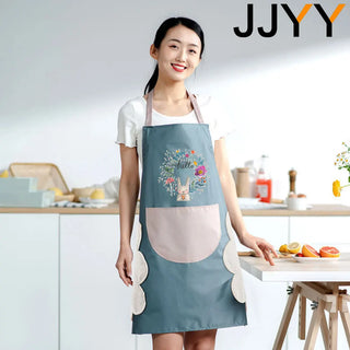 JJYY  Cheap Wipeable Waterproof and Oil Proof Cartoon Garland Rabbit Kitchen Nail Shop Stonego Apron