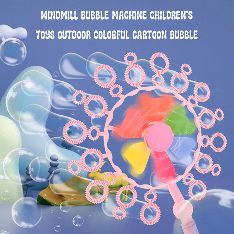 Bubble Blowing Wand Stick Machine Kids Handheld Windmill Manual Automatic Bubbles Water Gun Summer Outdoor Toys Children