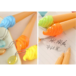 1 Pcs Stationery Cute Kawaii Sweet Ice Cream Rhinestone Lovely Gel Pen Office School Supply Styling Gift creative pretty