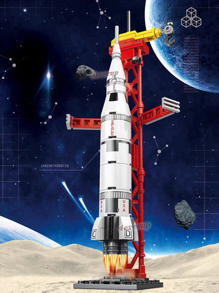 NEW mini Aviation Manned Rocket Model Building Blocks Space Aerospace Station Bricks City Construction Toys for Children